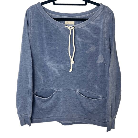 NWOT Chaser Pullover Sweatshirt with Drawstring Neckline Blue Sz M - Picture 1 of 7